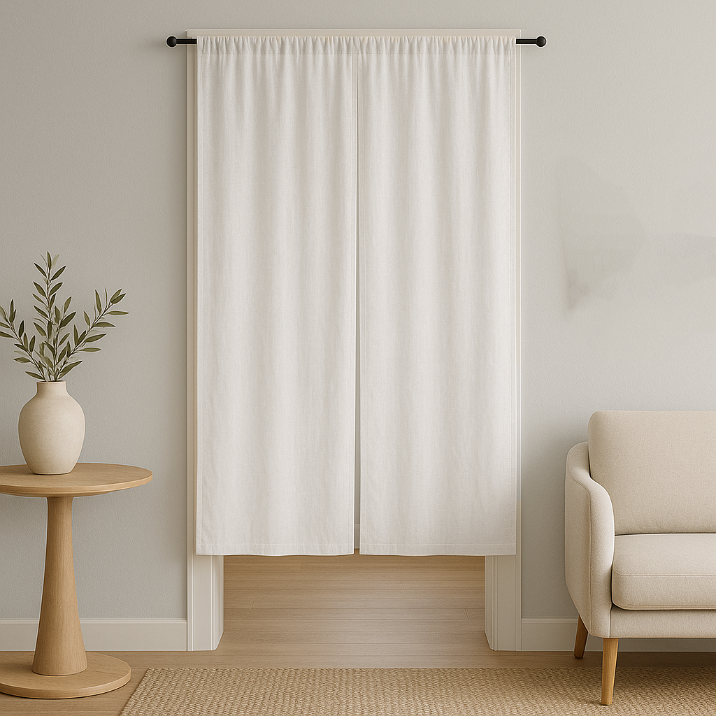 Off-White Heavy Weight Linen Noren Curtain