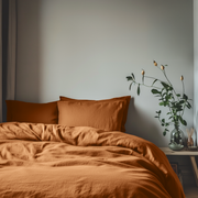 Terracotta Heavy Weight Linen Quilt Cover