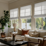Off-White Heavy Weight Linen Roman Blinds - Cotton Lining