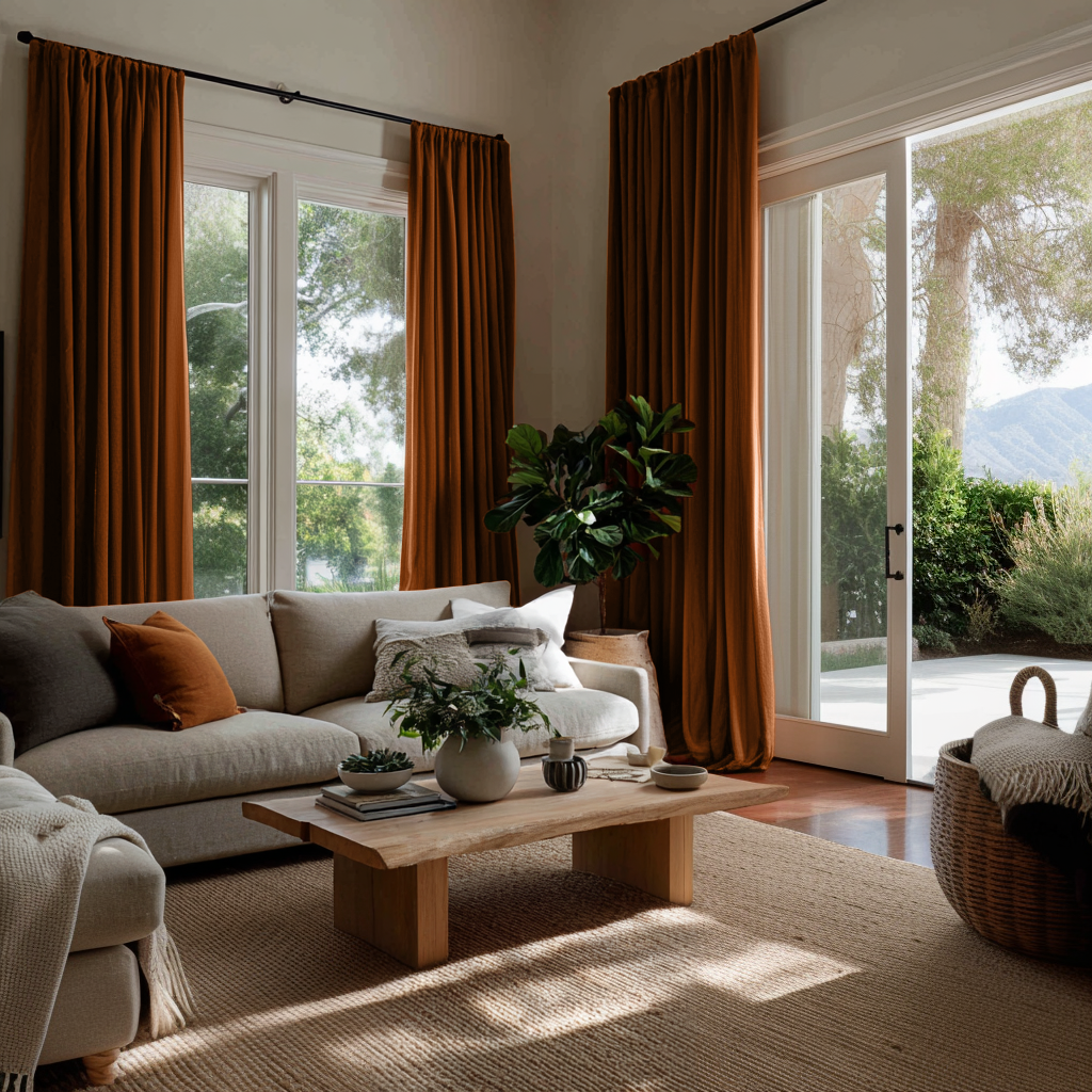 Clay Heavy Weight Linen Soundproof Curtains with Multitape