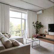 Off-White Heavy Weight Linen Soundproof Curtains with Multitape