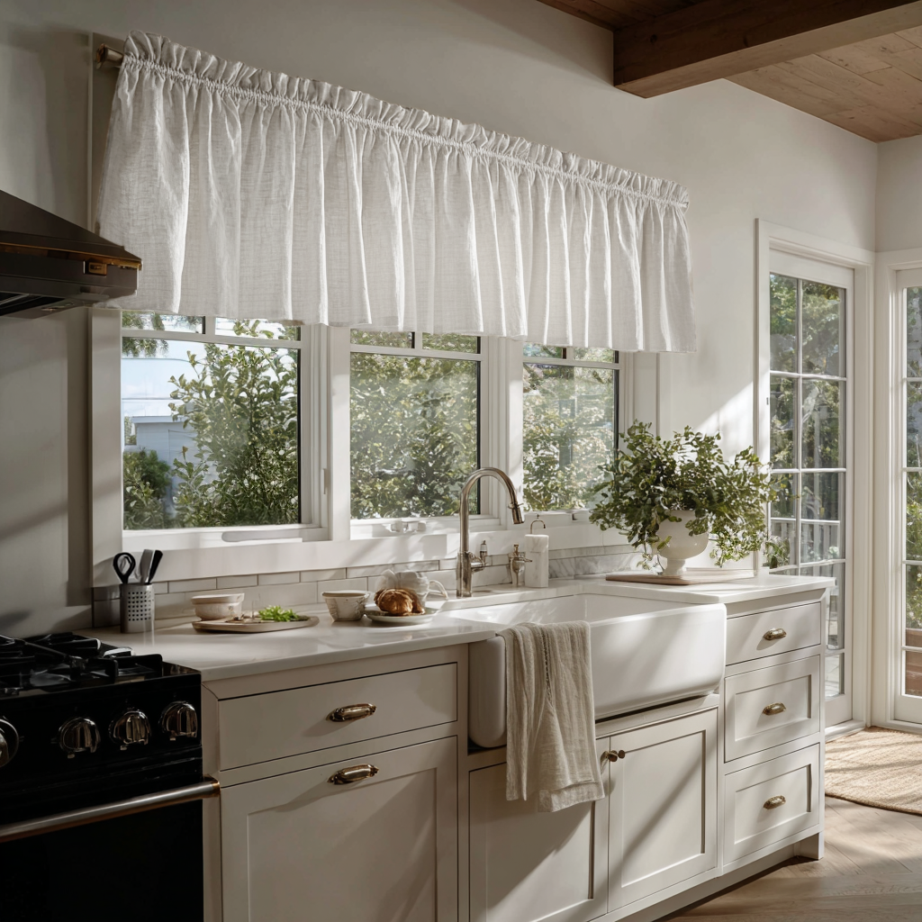 Off-White Heavyweight Linen Valance - Cotton Lining