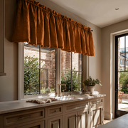 Terracotta Heavyweight Linen Valance - Cotton Lining