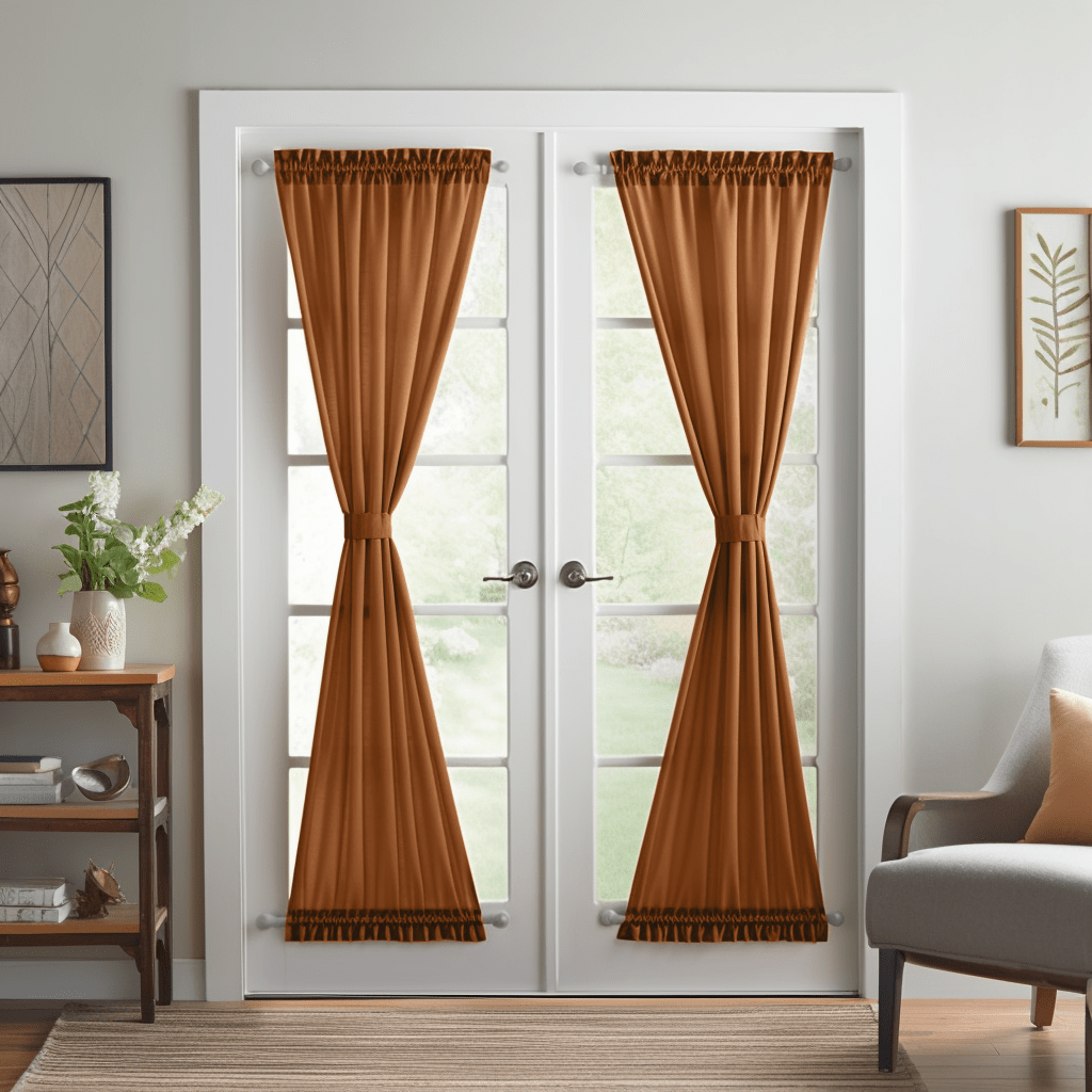 Clay Heavy Weight Linen French Door Curtain