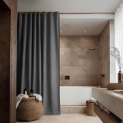 Dim Grey Hookless Linen Shower Curtain
