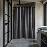 Dim Grey Hookless Linen Shower Curtain