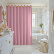 Dusty Rose Hookless Linen Shower Curtain
