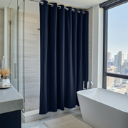 Royal Blue Hookless Linen Shower Curtain