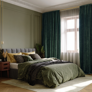 Hunter Green Velvet Blackout Rod Pocket Curtain