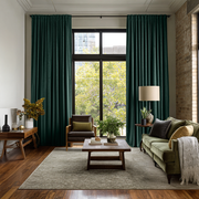 Hunter Green Velvet Blackout Back Tab Curtain
