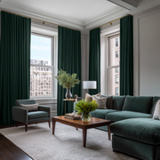 Hunter Green Velvet Blackout S-Fold Curtain