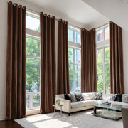 Large Chocolate Brown Velvet Eyelet Blackout Curtains