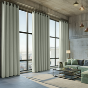 Large Mint Green Velvet Eyelet Blackout Curtains