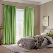 Light Green Velvet Blackout Rod Pocket Curtain