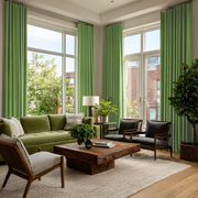 Light Green Velvet Blackout S-Fold Curtain