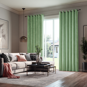 Lime Green Velvet Blackout Eyelet Curtain