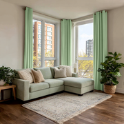 Lime Green Velvet Blackout Eyelet Curtain