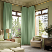 Lime Green Velvet Blackout Rod Pocket Curtain