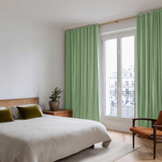 Lime Green Velvet Soundproof Curtains with Multitape
