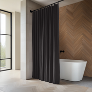 Charcoal Grey Linen Shower Curtain