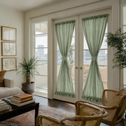 Asparagus Linen French Door Curtains