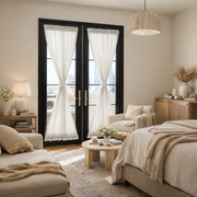 Off-White Linen French Door Curtains