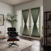 Sage Green Linen French Door Curtains