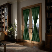 Forest Green Linen French Door Curtains