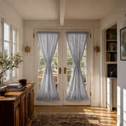 Stone Grey Linen French Door Curtains