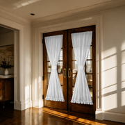 White Linen French Door Curtains