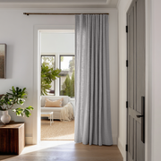 Stone Grey Linen Doorway Curtains with Multitape