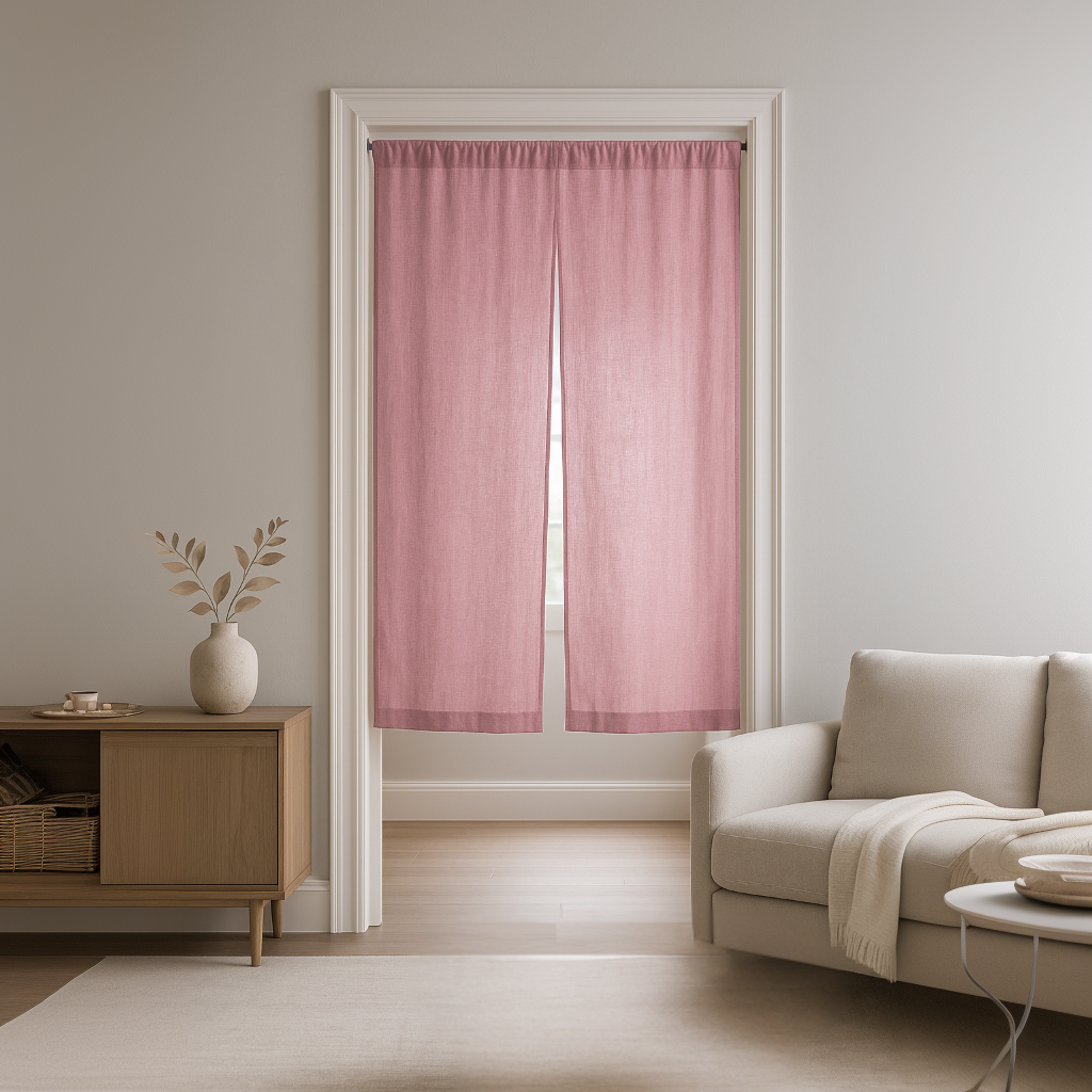 Dusty Rose Linen Noren Curtain