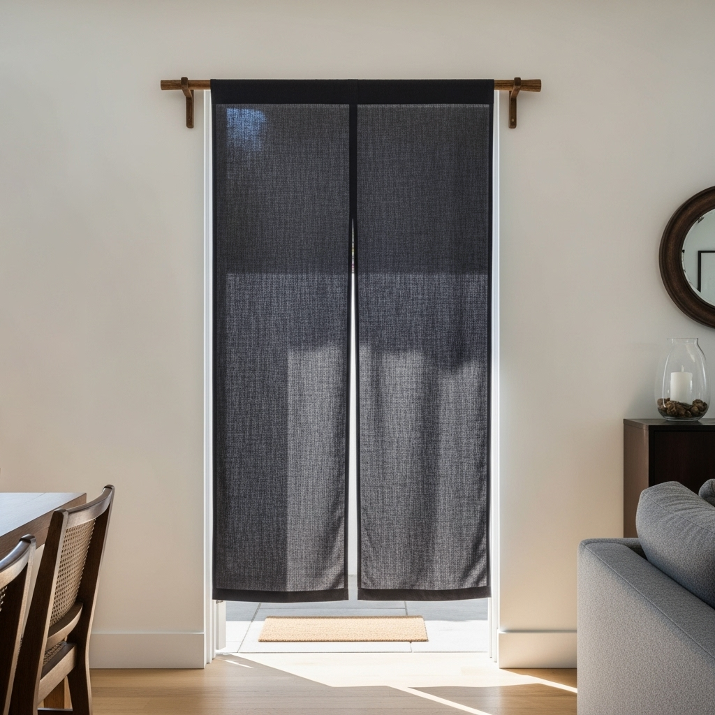 Charcoal Linen Noren Curtain