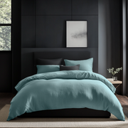 Aquamarine Linen Quilt Cover