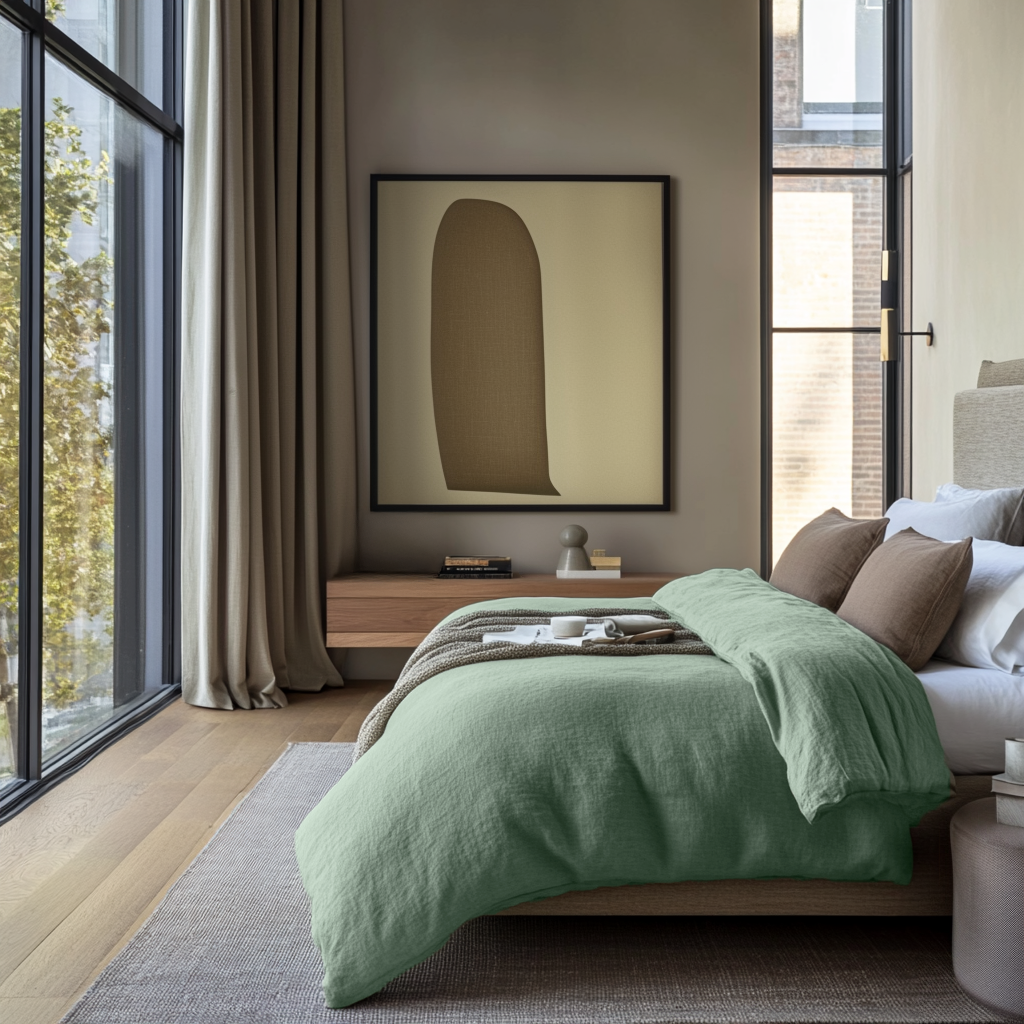 Asparagus Linen Quilt Cover