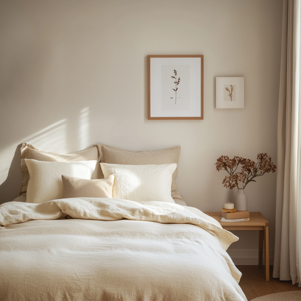 Cream Linen Quilt Cover