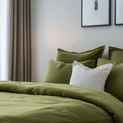 Moss Green Linen Quilt Cover