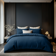 Peacock Blue Linen Quilt Cover