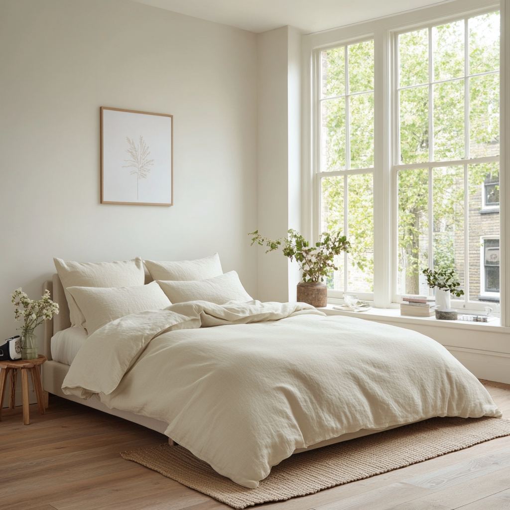 Cream Linen Quilt Cover