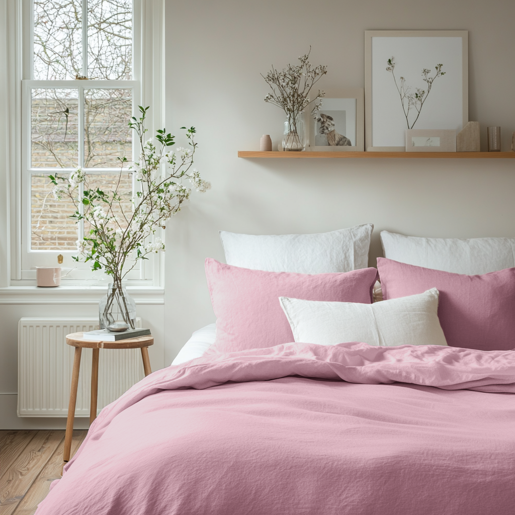 Dusty Rose Linen Quilt Cover