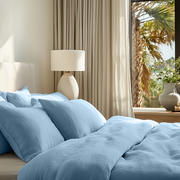 Sky Blue Linen Quilt Cover