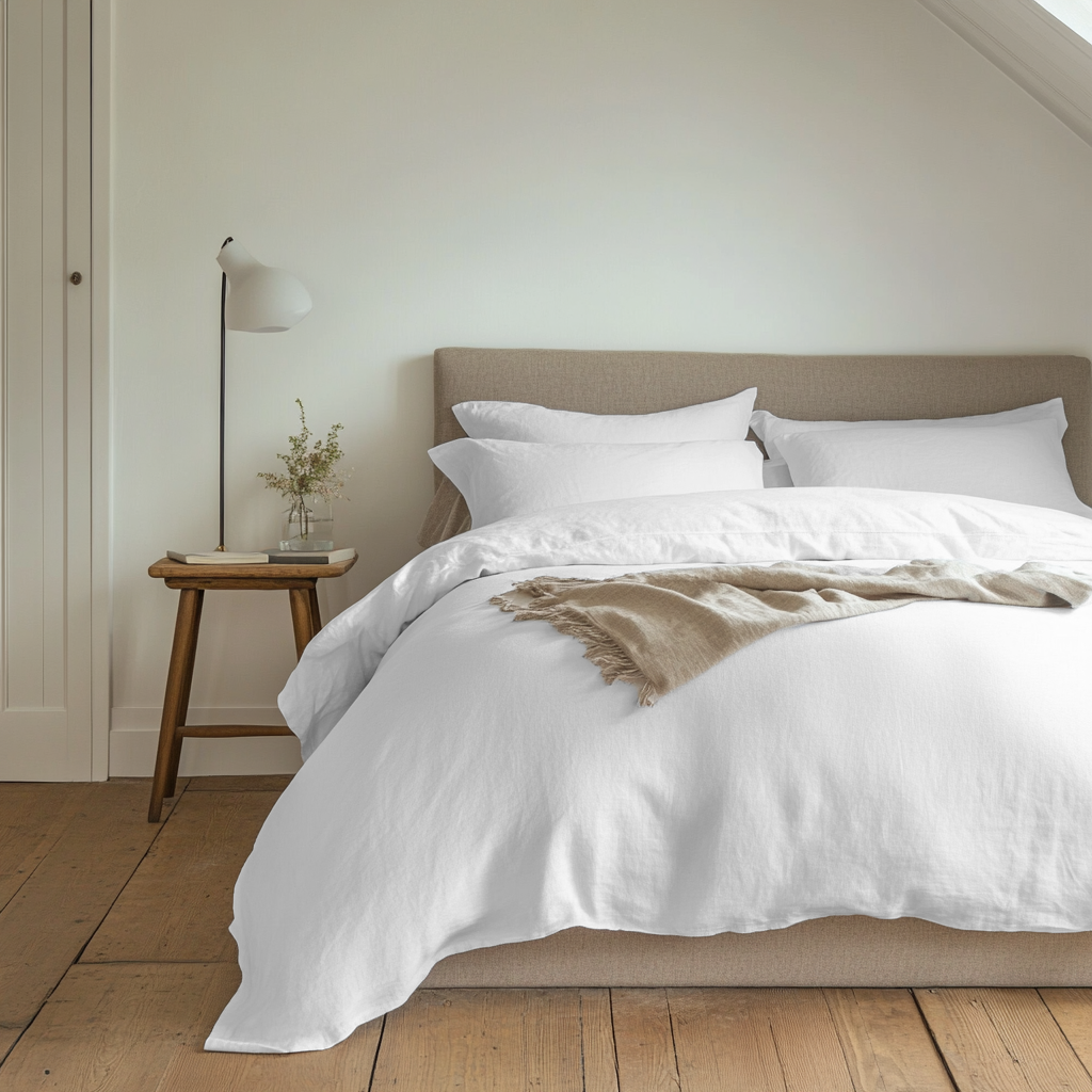 White Linen Quilt Cover
