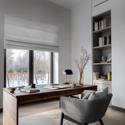 Stone Grey Linen Roman Blinds - Cotton Lining
