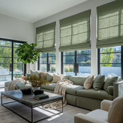 Asparagus Green Linen Roman Blinds