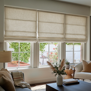 Cream Linen Roman Blinds - Cotton Lining