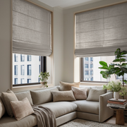 Natural Linen Roman Blinds - Cotton Lining