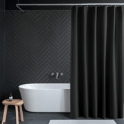 Black Linen Shower Curtain 