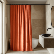 Orange Linen Shower Curtain