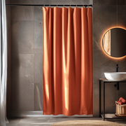 Orange Linen Shower Curtain