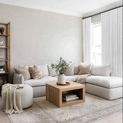 White Linen Soundproof Curtains with Multitape